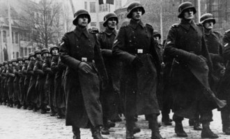 SS divizija promarširala Rigom : Veličanje nacizma osiguravale su jake snage policije