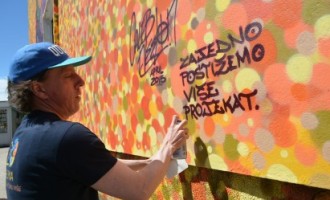 Na zgradi Veterinarskog fakulteta: Caleb Neelon poznati umjetnik grafita oslikao Mural mira