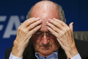 FIFA President Sepp Blatter gestures as he attends a news conference after a meeting of the FIFA executive committee in Zurich in this September 26, 2014 file picture. Swiss authorities have opened criminal proceedings against individuals on suspicion of mismanagement and money laundering related to the allocation of the 2018 and 2022 FIFA soccer World Cups in Russia and Qatar.  Reuters/Arnd Wiegmann/Files