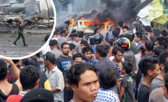 Stravična nesreća u Indoneziji :  Vojni avion  srušio se na hotel u  centru grada, najmanje 130  mrtvih! Video)