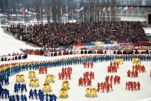 1984, Sarajevo, Yugoslavia --- 1984 Winter Olympics Opening Ceremonies --- Image by © Wally McNamee/CORBIS