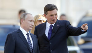 Vladimir Putin in Borut Pahor med sprehodom na Brdu pri Kranju, 30. julij 2016
