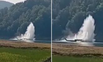 Posada nije životno ugrožena : Helikopter Oružanih snaga BiH srušio se u Jablaničko jezero (Video)